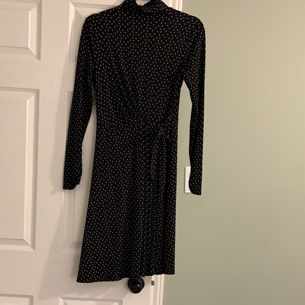 Elegant Long Sleeve Mock Neck A-Line Dress